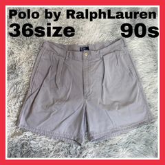 ポロラルフローレン　ラルフローレン　ツータック　チノ　チノショーツ　チノパン　ハーフパンツ　ショーツ　ショートパンツ　メンズ　36 XL 90s 80s