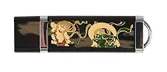 まえじゅう漆器 漆芸USBメモリー 4GB 風神雷神 7L-923