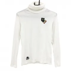 【超美品】カッパ 長袖ハイネックシャツ 白 微起毛 ワッペン レディース M ゴルフウェア Kappa