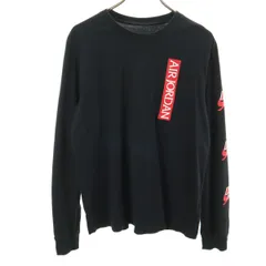 AIR JORDAN エアジョーダン ジャンプマン プリント 長袖 Tシャツ L ブラック ロンT ナイキ NIKE メンズ 古着