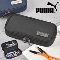 筆箱 PUMA プーマ PM504 小学生 男の子 箱型 大容量 シンプル ペンケース 中学生 高校生 男子 かっこいい ボックスタイプ 多機能 ファスナー スリム コンパクト ロゴ スポーツ ブランド グッズ 通学 入学 新学期 高学年 ブラックのサムネイル