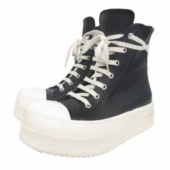 リックオウエンス Rick Owens Mega Bumper sneaks BLACK/MILK メガバンパー スニーカーズ レザー スニーカー ハイカット ラモーンズ 5cmソール 36 約23cm ☆AA★のサムネイル