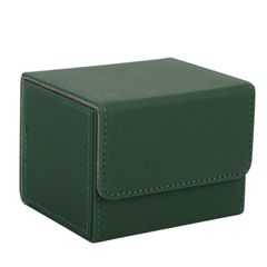 Venssu デッキケース トレカケース ストレージボックス 横入れ マグネット PU レザー 120枚「 遊戯王 ポケモン デュエマ 各種 カードゲーム に使用可能 」スリーブ対応 Sサイズ (緑) 1