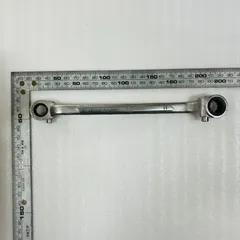MCC(松阪鉄工所) ラチェットレンチ 10×11 正逆プッシュピン切替式 ピン式 メガネレンチ 両口MCCレンチ 大工道具 金槌 ＯＨ　鉄工・建築・土木作業のサムネイル