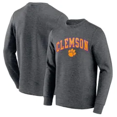 【送料無料】 アンブランデッド メンズ Tシャツ トップス Men's Heather Charcoal Clemson Tigers Team Long Sleeve T-Shirt Clm Charco