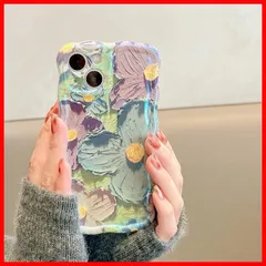 【★数量限定★】QLTYPRI iPhone 14 Proケース TPUカバー おしゃれ 韓国 可愛い 花柄 薄型 軽量 耐衝撃 スマホケース ワイヤレス充電対応 ストラップホール付き アイフォン 14 Pro ケース 6.1インチ 対応 - グリーン