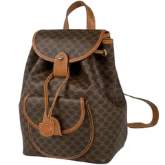 セリーヌ CELINE マカダム柄 リュックサック ロゴ 総柄 リュック コーティングキャンバス ブラウン レディース 【中古】のサムネイル