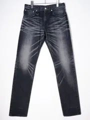 SOPHNET.ソフネット SLIM-FIT STRETCH JEANS（DAMAGED）スリムフィット ストレッチ ジーンズ ダメージ ブラックデニム【28】【MDNA73738】