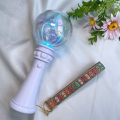 【No.3】スマホ ペンライト ハンド ストラップ  インド刺繍リボン 合皮