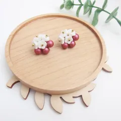 ブーケピアス/イヤリング(マルベリーピンク)