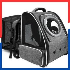 【即日発送】キャリー ペット バッグ リュック 拡張可能 ペットハウス 猫 旅行/通院/お出かけ/災害避難用 小型犬 猫 犬 リュック 折りたたみ 大容量 通気性 Okiki 宇宙船 【2種類の窓付き・カーテン付き】 猫バッグ