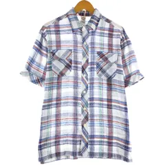 古着 70年代 ケニントン KENNINGTON 半袖 チェックシャツ ボックスシャツ メンズL相当 ヴィンテージ/eaa554341