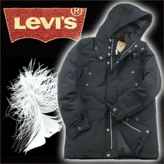 【新品】 Levi's ／ リーバイス　ダウンジャケット ミリタリー ダウン ブルゾン アウター コート ダウンパーカー フード 取外し可 黒 ブラック ｜ 秋冬