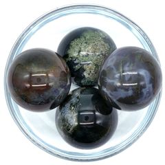 モスアゲート　30ｍｍ丸玉　3個セット売り    ☆パワーストーン スフィア