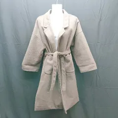◇ girly doll シンプル 無地 ウール風 ロング 長袖 コート ジャケット Lサイズ グレージュ ブラウン レディース E  【1303290014382】