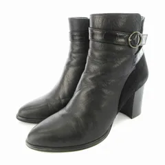 ダイアナ DIANA ブーティ ショートブーツ ハイヒール レザー スエード 靴 シューズ 22cm 黒 ブラック /MM ■OF