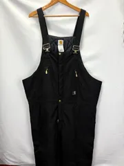 Carhartt 裏キルティング 中綿 ナイロン ダブルニーオーバーオール　ツナギ　希少　クロラバーパッチ　ロゴ　サイズ44x30 06121810 851