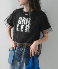 夢展望公式 [新品未使用] チュールレイヤード箔プリントＴ [ブラック] 他カラー別ページ有 bohmal カットソートップス カットソートップス・Ｔシャツ（半袖） 535436-02