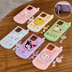 サンリオ 電話型 フリップ ミラー iPhone15ProMax Apple15 新作 14 少女 13 クリエイティブ 12 可愛い 14ProMax