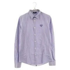 ARMANI JEANS (アルマーニ ジーンズ) ロゴワッペン レギュラーカラー 長袖シャツ 6Y6C09 6NLZZ ブルーのサムネイル