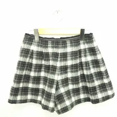 ミッシュマッシュ MISCH MASCH パンツ キュロット ショート チェック ウール バックジップ M 黒 灰 ブラック グレー /TT11のサムネイル