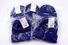 ナノユニバース リブカラーワッチ ニット帽 5点セット 未使用 57-59cm ブルー 帽子 ブランド まとめ売り レディース メンズ 【中古】