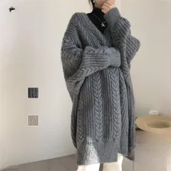 カーディガン ケーブル編み コーディガン ニットカーディガン Vネック ロング 厚手 レディース トップス【0912】