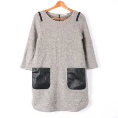 イエナ ワンピース チュニック 長袖 ラウンドネック カジュアル 日本製 ウール混 M相当 レディース ブラック IENA 【中古】