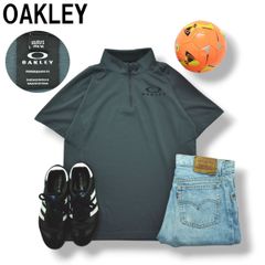 美品】 オークリー OAKLEY 半袖 モックネック ハーフジップ