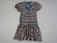 アナスイミニ anna sui mini アウトレット 子供服 女の子 140cm 半袖 ワンピース チェック 紫 春 夏 ★3 ガールズ 女児 キッズ ジュニア 【中古】 ユーズド リサイクル こども