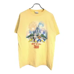 00年代 Disney ディズニー ミッキー＆フレンズ Magic Kingdom 2000 半袖Ｔシャツ キャラクター イエロー(メンズ M)中古 古着 U2003