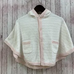 タグ付き 未使用 ジェラートピケ gelato pique PKNT174401 ポンチョ フード ハート 刺繍 XXS ピンク ホワイト 白