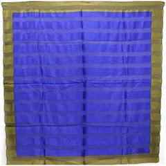 ルチアーノ ソプラーニ シルク スカーフ ブルー×カーキ 花柄 中古