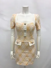1408 an アン Andy アンディ キャバクラ ドレス ツイード パールボタン タイト ミニ キャバドレス S