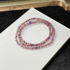 夢色 EU製 ★スーパーセブン★パワーストーン 3本巻きブレスレット 天然石 原石 お守り 3.8-4.3mm ZB9457