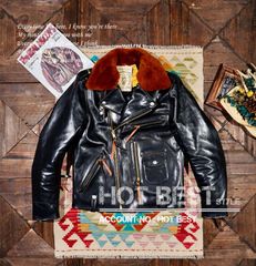 1.4mm茶芯カウハイド 50's J-24タイプ ダブルライダース メンズ 革