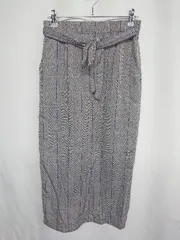◇ Θ niko and... ウエストゴム チェック柄 ロング丈 タイト スカート サイズ ３ グレー系 レディース E  【1409240067702】