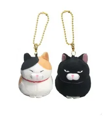 新品 ニコニコぺあぐるみKH ひげまんじゅう ぬいぐるみキーホルダー 猫 704847 [佐川急便]のサムネイル