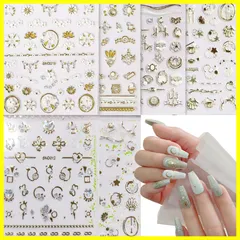 【再販】お洒落 人気 ダイヤモンド飾り 極薄 女の子 ネイルデコレーション用 DIYネイルデカール 防水3D立体感 ジュエリーストーンシール ネイルステッカー (スタイル1) 20セット ネイルシール YINKE