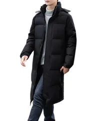 フード付き 通学 着脱可 通勤 ゆったり カジュアル 無地 防風 ファッション 防寒着 ユニセックス 厚手 ボリューム おしゃれ ロングコート 膝丈 秋 ダウンコート 冬 ベンチコート メンズ 冬服 [JausQarq]