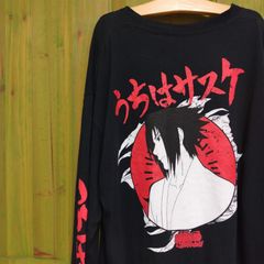 アニメ　アニメーション 漫画  NARUTO ナルト疾風伝 岸本斉史  サスケ うちはサスケ 袖プリント　袖プリ  ロンT 長袖Tシャツ