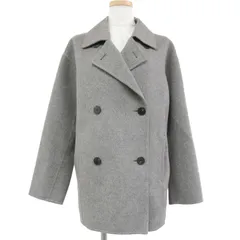 【美品】theory luxe セオリーリュクス アウター コート グレー 38(M) ミドル ピーコート ダブルボタン オーバーサイズ ダブルフェイス ウール カシミヤ 21秋冬 おしゃれ シンプルのサムネイル