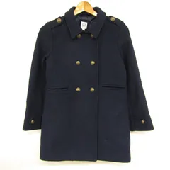 ギャップ ピーコートウールコートアウター キッズ 女の子用 XXLサイズ ネイビー GAP 【中古】
