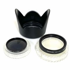 【Panasonic】FZ7用 クローズアップレンズ DMW-LC55  MCプロテクター DMW-LMD46 レンズフード セット販売/中古品