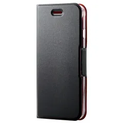 【新品・7営業日以内発送】エレコム ELECOM PM-A22SPLFUBK iPhone SE 第3世代／SE 第2世代／8／7 用 ケース カバー レザー 手帳 マグネット フラップ 耐衝撃 ブラック PMA22SPLFUBK【沖縄離島販売不可】