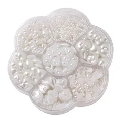 【在庫処分】LIKENNY ネイルパーツ ぷっくり ハート型 3D 立体 ハート ボン レジン用 ネイルアート 半円パール ホワイト 手作りネイル装飾 ジュエリーパーツ 約460個セット デコパーツ