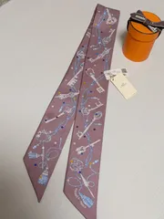 美品エルメス/ツイリー/レクレアポア/鍵/マロングラッセ 新品未使用 エルメス ツイリー レクレアポア 鍵 マロングラッセ