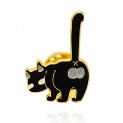 【ピンズ】送料無料 アクセサリー クロ ネコ ねこ キャット 猫  ピンバッチ ブローチ 猫グッズ 千葉 猫雑貨 Cats PINS