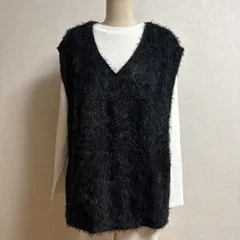 KN3280 ＊4L 大きいサイズ　 Vネック ベスト ニットベスト　インナー付き