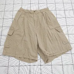 ◇ ⊂ ビームス シンプル系 2タック ワイドハーフパンツ サイズ表記なし ベージュ系 メンズ E  【1508060018861】